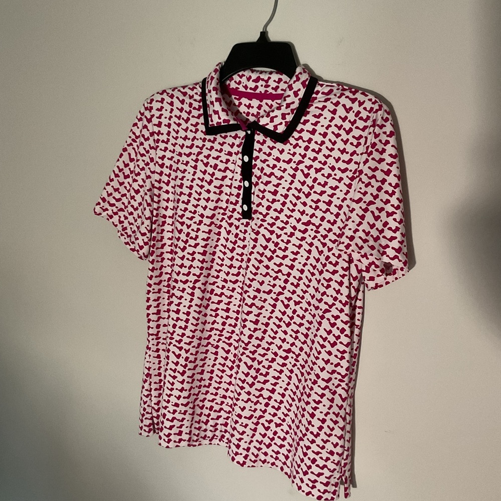 Tail Pink and White Patterned Polo Shirt